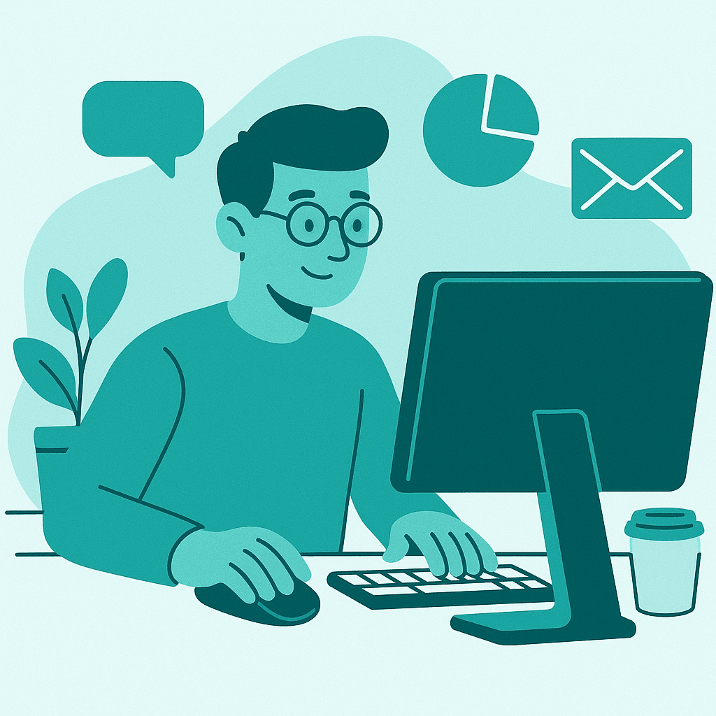 Person setting up Nudge on computer